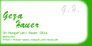 geza hauer business card